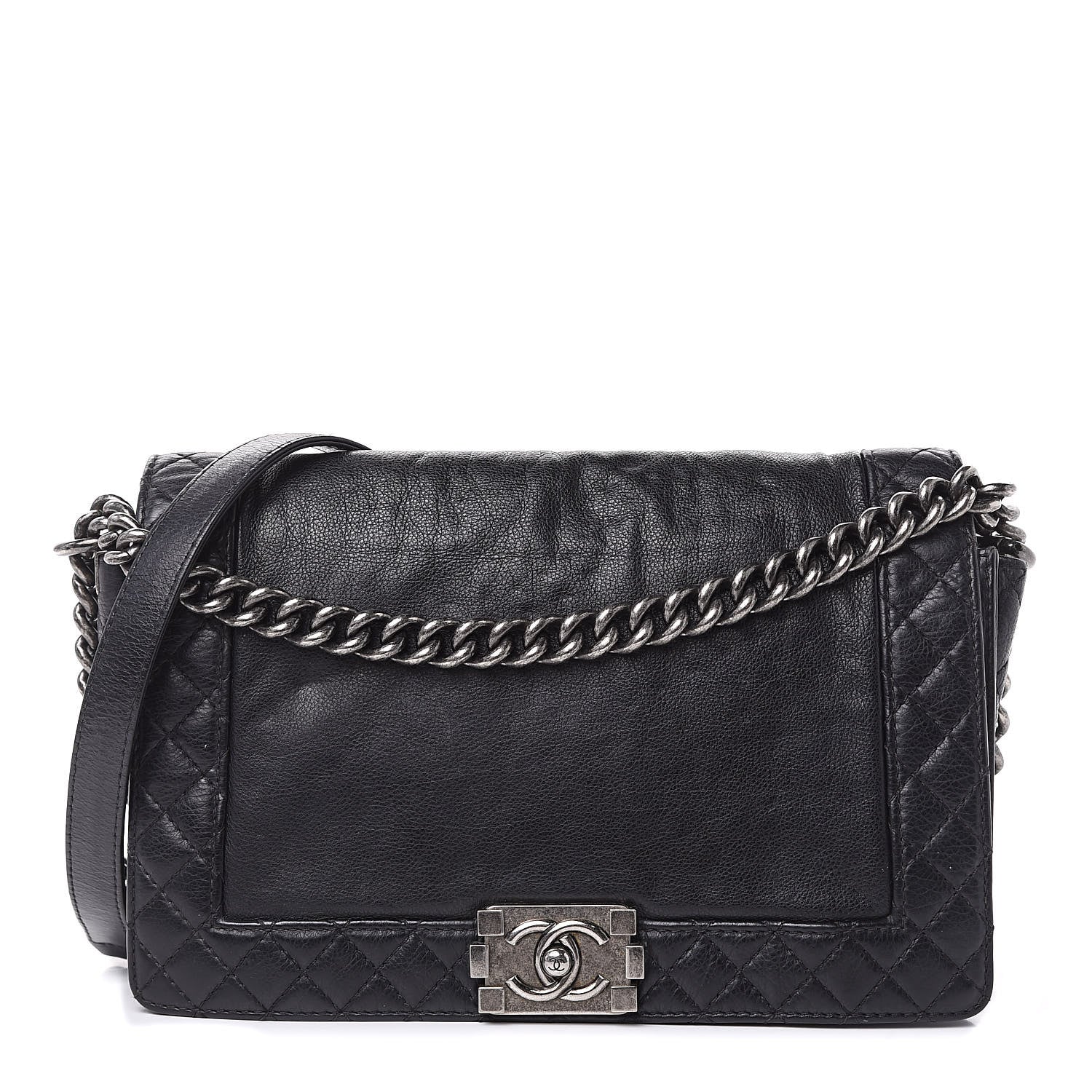 Chanel Calfskin New Medium Boy Reverso Flap Black 1 of 17