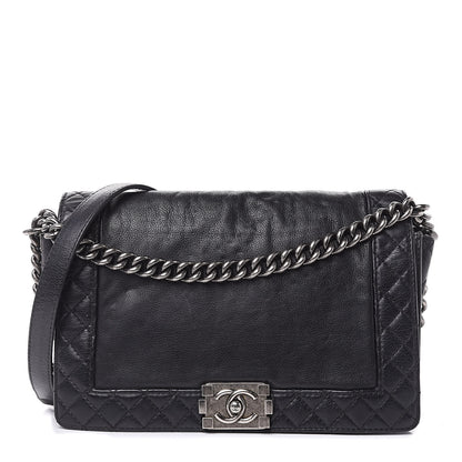 Chanel Calfskin New Medium Boy Reverso Flap Black 1 of 17