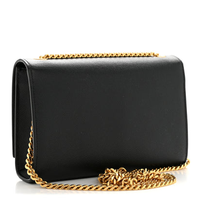 Saint Laurent Grain De Poudre Small Monogram Kate Satchel Black 3 of 13