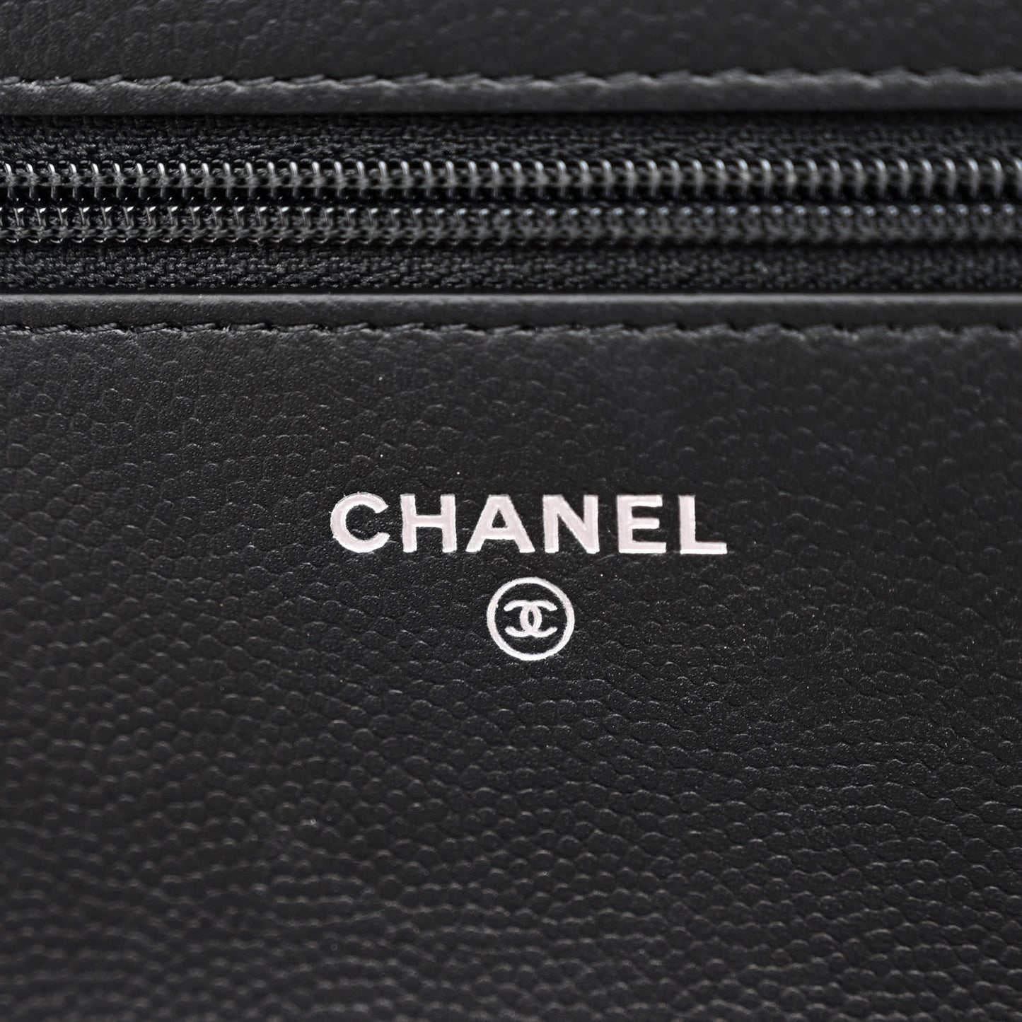 Caviar Camellia Quilted Wallet On Chain WOC Black
