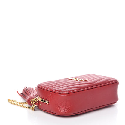 Saint Laurent Grain De Poudre Matelasse Monogram Mini Lou Camera Bag Eros Red 4 of 8