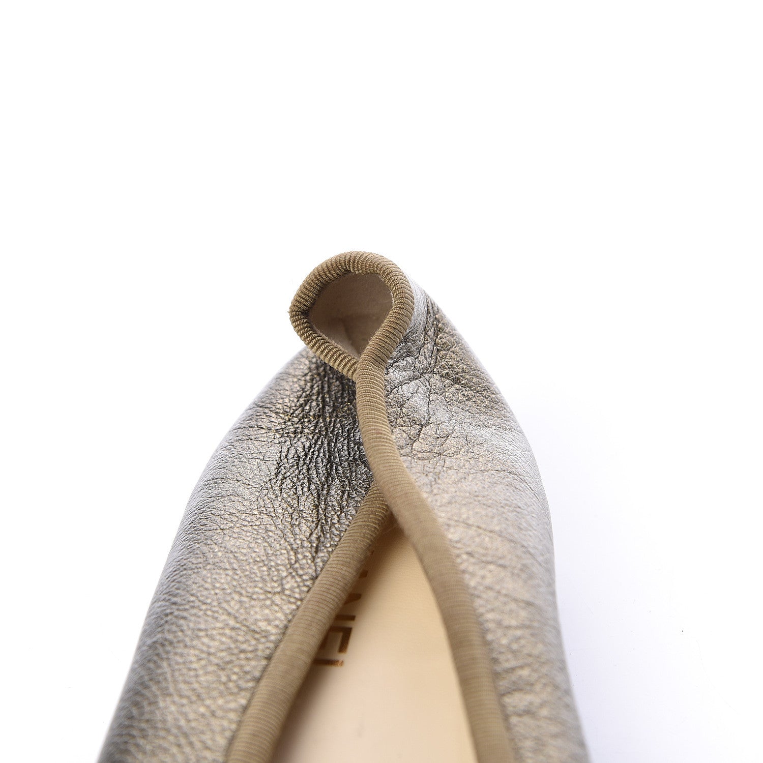 Chanel Metallic Calfskin Cap Toe CC Ballerina Flats 40 Gold 13 of 16