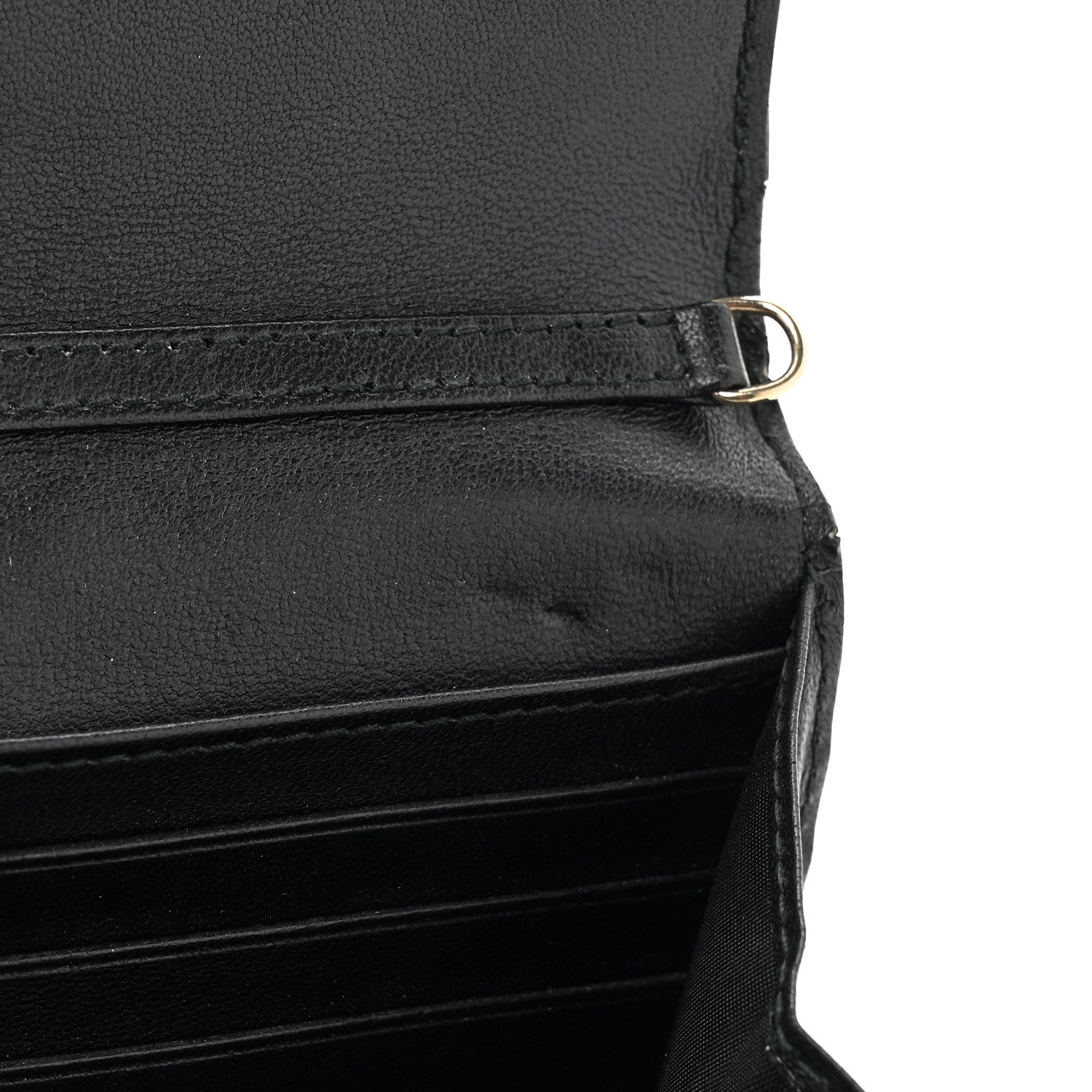 Christian Dior Grained Calfskin Cannage Lady Dior Rendezvous Chain Wallet Black 11 of 15