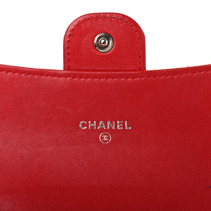 Chanel Lambskin Quilted Small Flap Wallet Red Pink 6 of 8