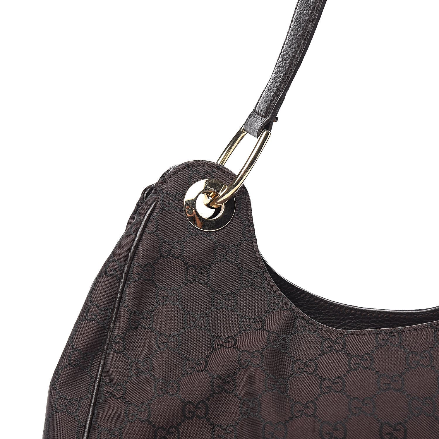 Gucci Nylon Monogram Hobo Brown 10 of 10
