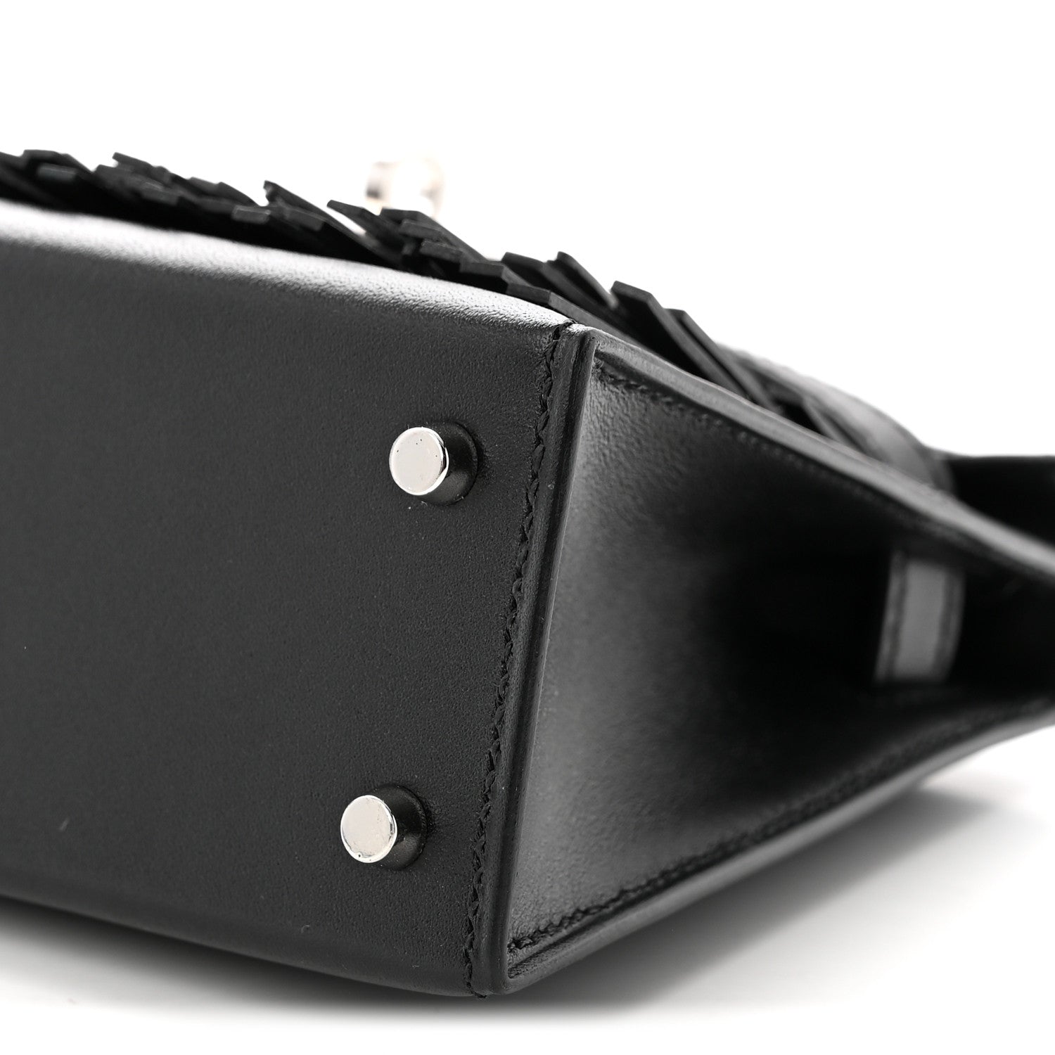 Hermes Tadelakt Sombrero Box Pampilles Mini Kelly Sellier 20 Black 18 of 19