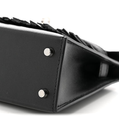 Hermes Tadelakt Sombrero Box Pampilles Mini Kelly Sellier 20 Black 18 of 19