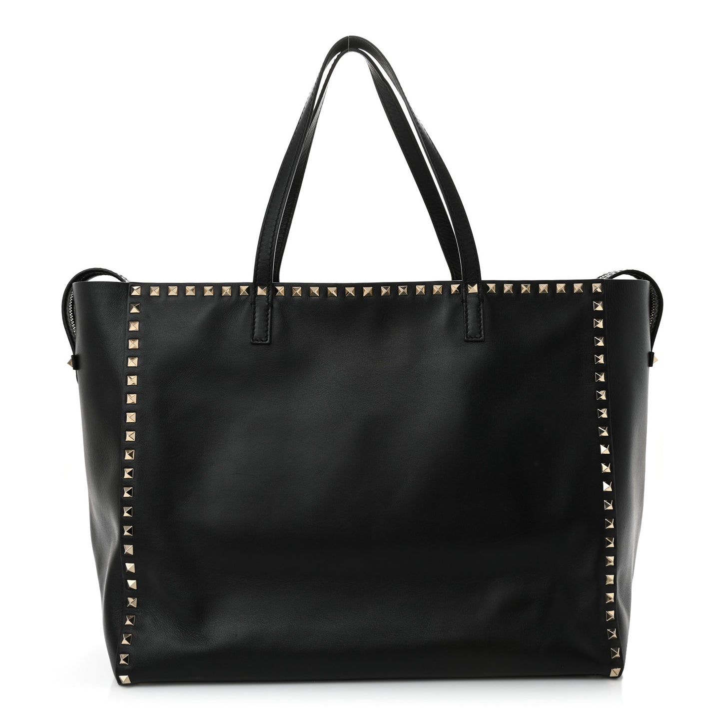 Vitello Large Rockstud Tote Black