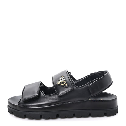 Prada Nappa Quilted Padded Slingback Sandals 37 Black 1 of 10