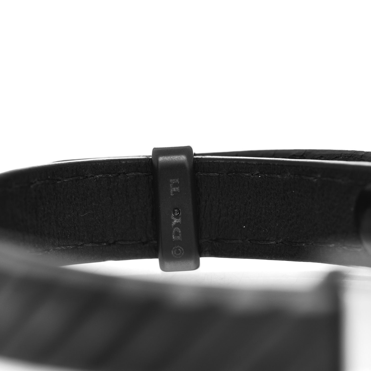 David Yurman Titanium Leather Mens Modern Cable ID Bracelet Black 4 of 4