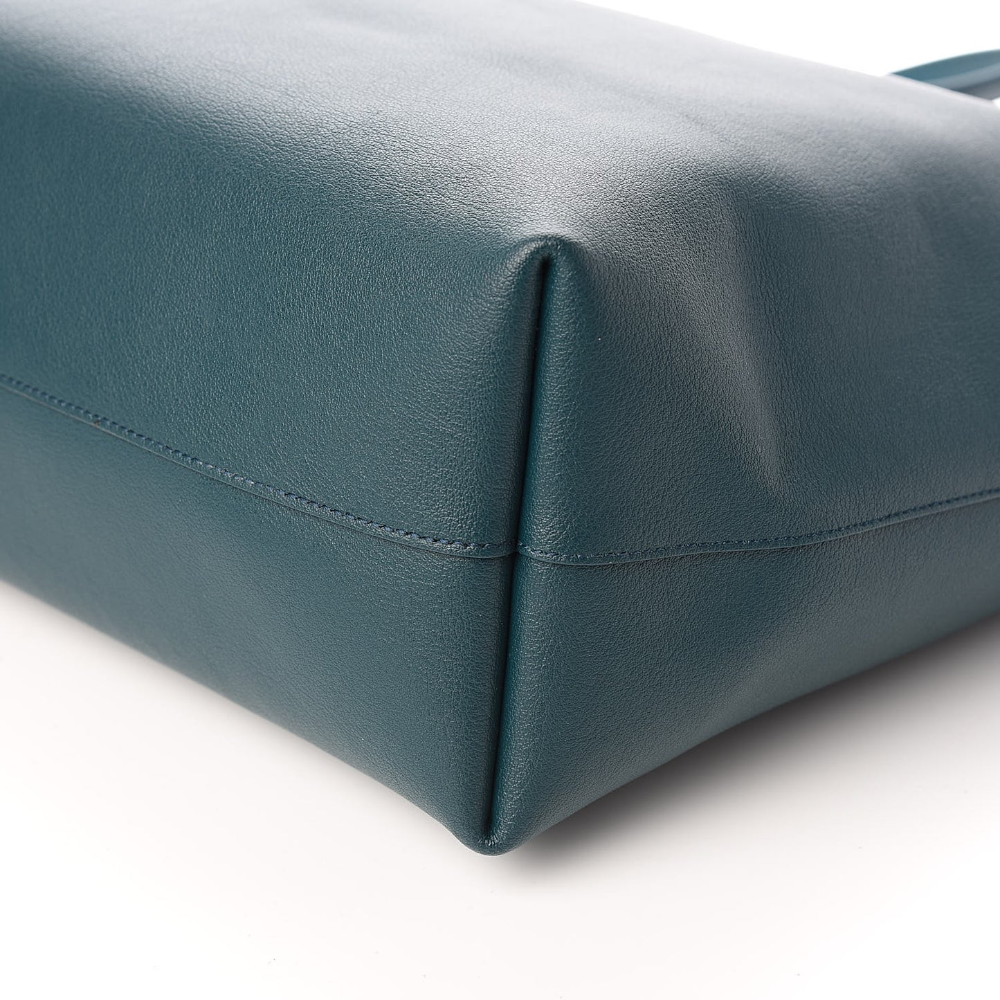 Calfskin Large Shopping Tote Dark Turquoise