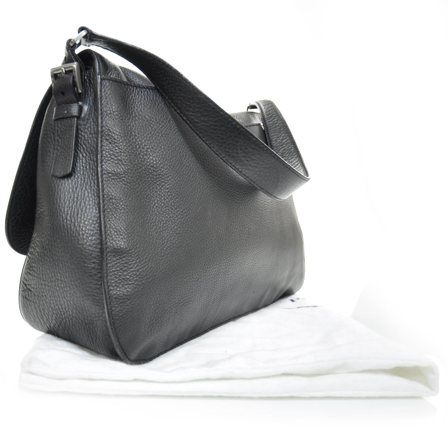 Prada Leather Large Shoulder Bag Nero Black 2 of 9