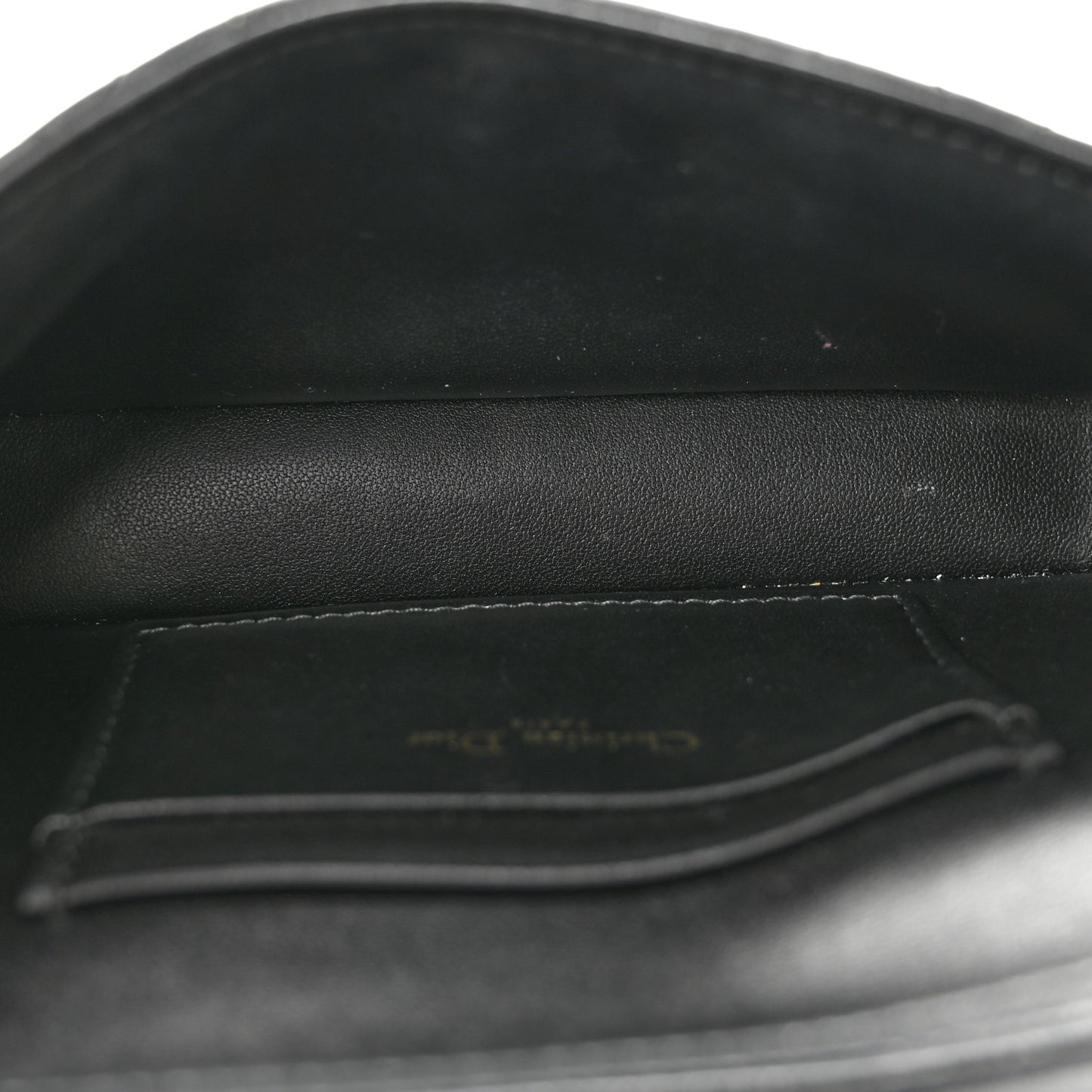 Lambskin Cannage Dior Talk Phone Pouch  Black