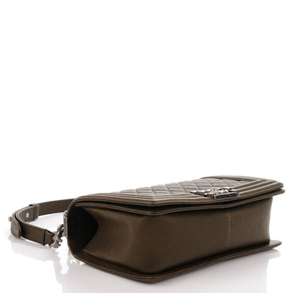 Chanel Caviar Quilted Medium Boy Flap Dark Green 4 of 7