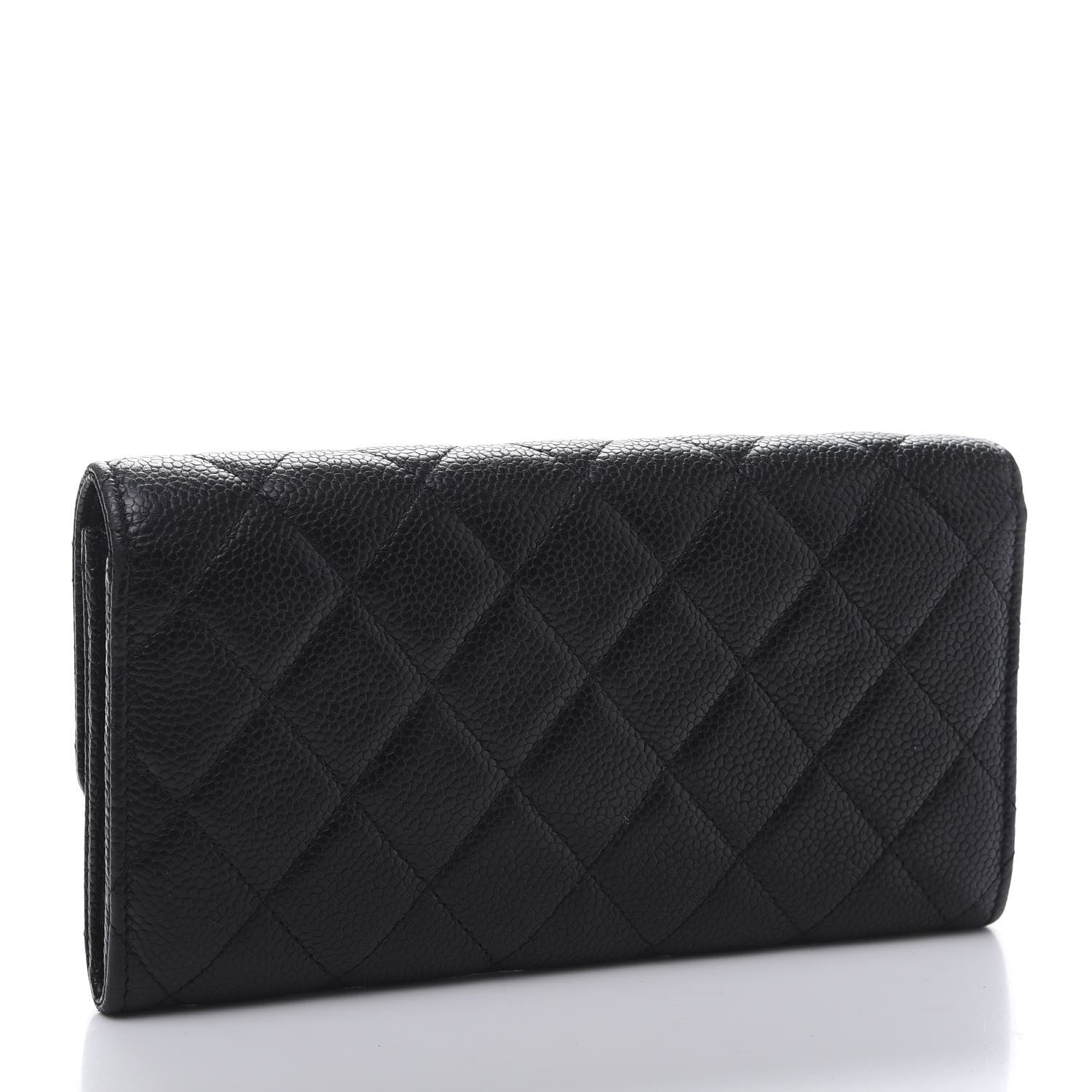 Chanel Caviar Quilted Large Flap Gusset Wallet Black 3 of 10