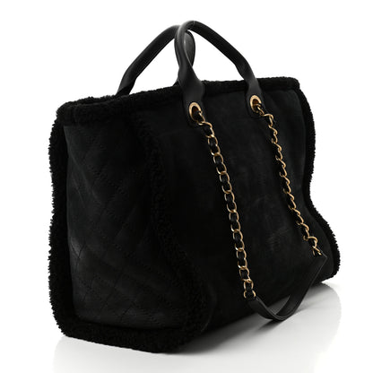 Chanel Shearling Large Deauville Tote Black 3 of 10