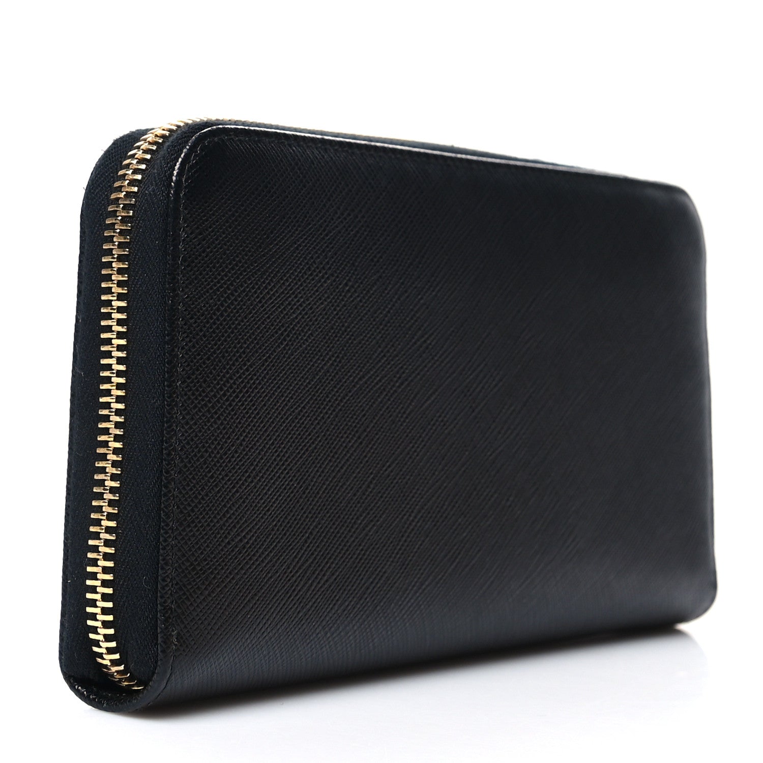Prada Saffiano Fiocco Bow Zip Around Wallet Black 3 of 10