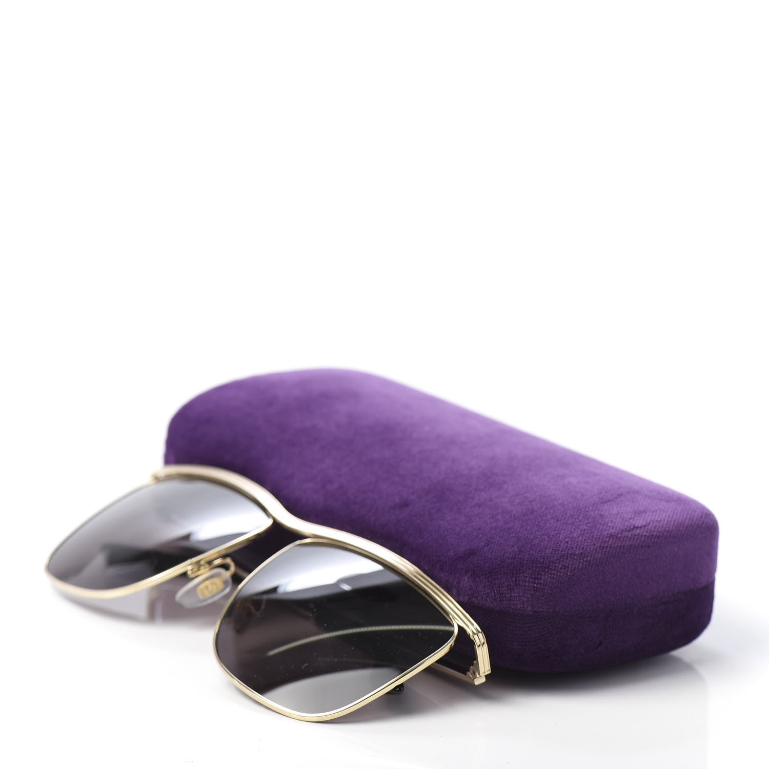 Gucci Metal Square Frame Sunglasses GG0817S Gold Grey 8 of 8