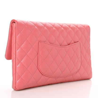 Chanel Caviar Quilted Flap Clutch Pink 3 of 7