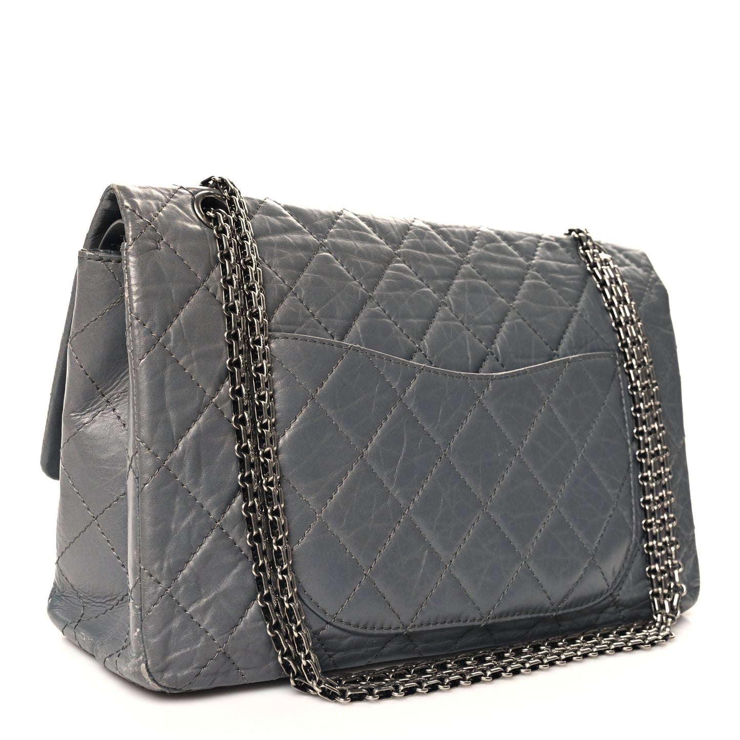 Aged Calfskin Quilted 2.55 Reissue 227 Flap Grey