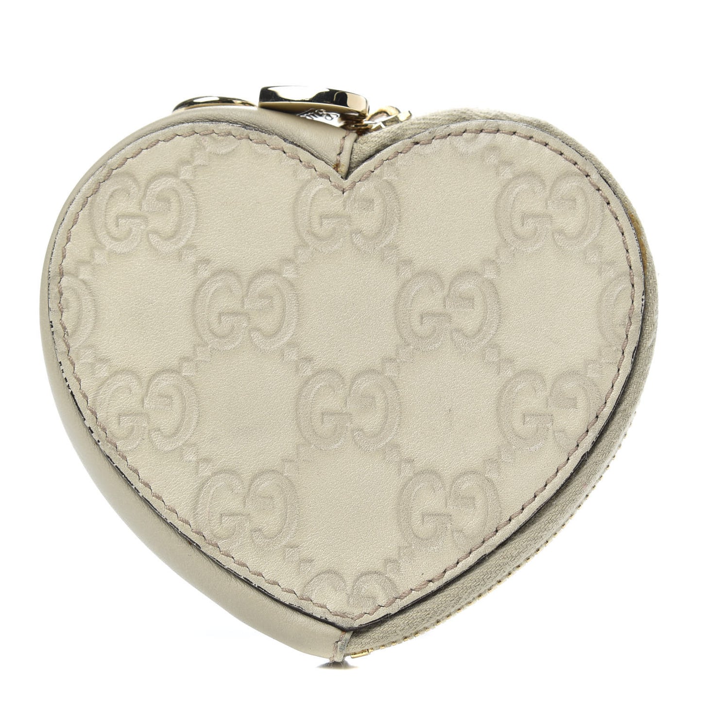 Guccissima Heart Coin Purse White