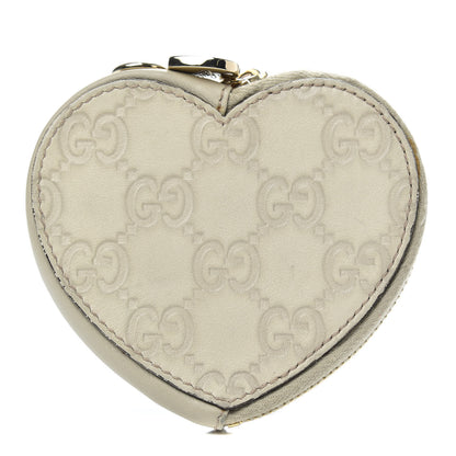 Gucci Guccissima Heart Coin Purse White 1 of 8