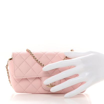 Chanel Caviar Quilted Glasses Case with Chain Light Pink 2 of 8