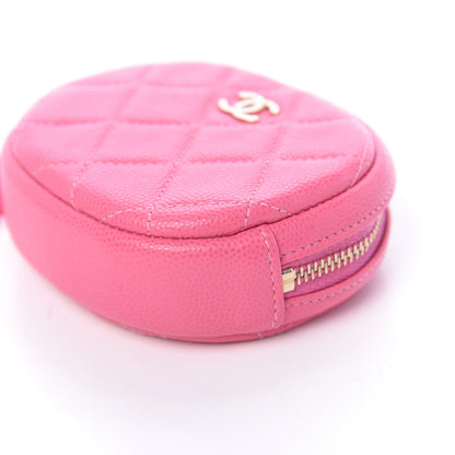 Chanel Shiny Caviar Quilted Zip Around Classic Coin Purse Pink 9 of 10