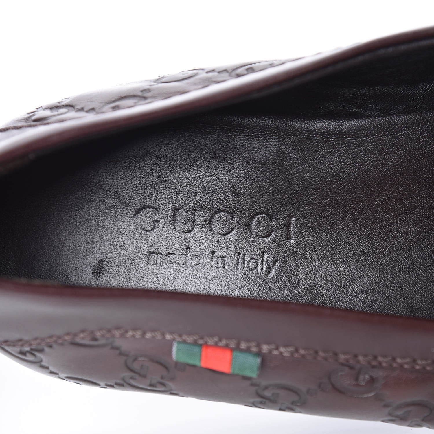 Gucci Guccissima Mens Penny Driver Loafers 9 Chocolate 5 of 12