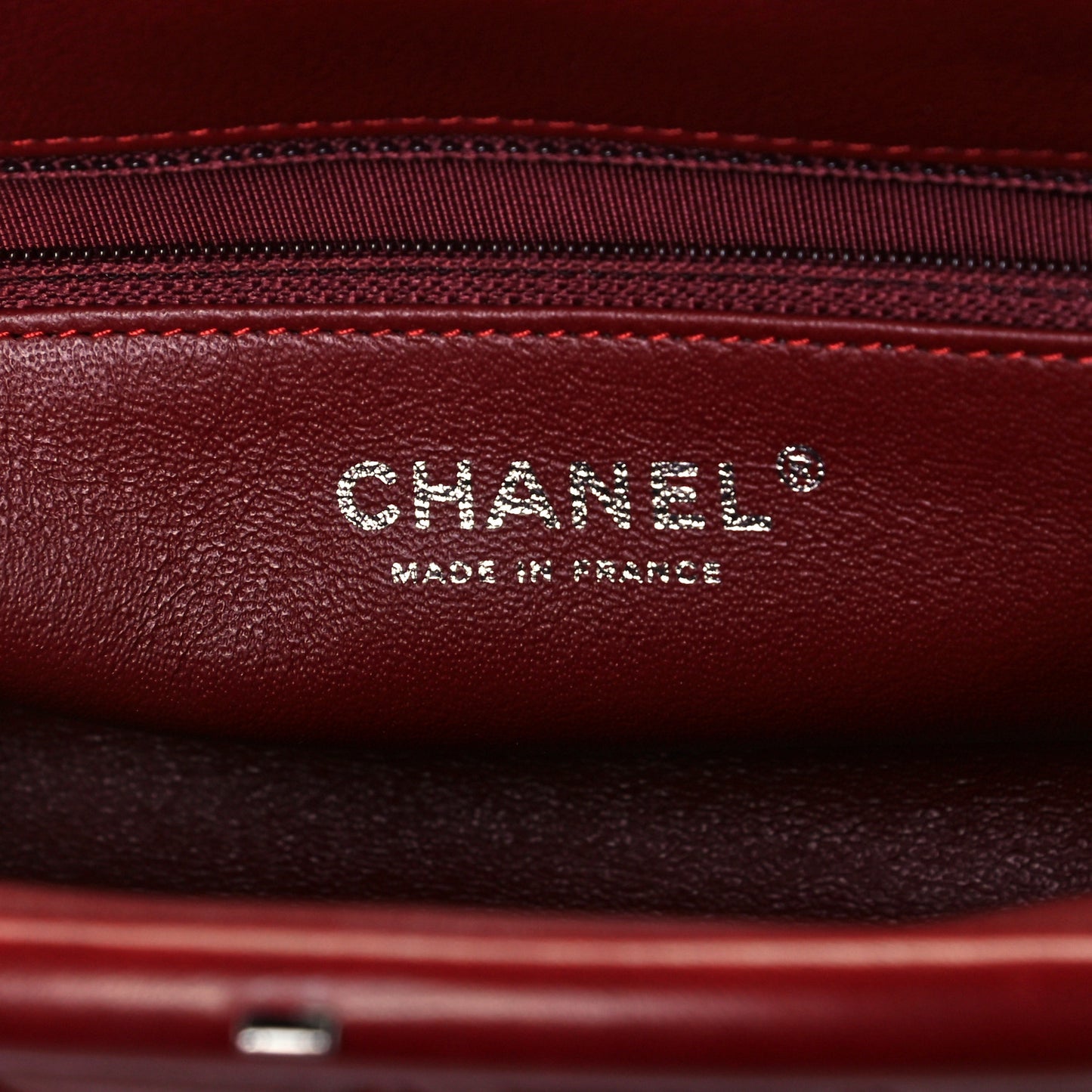 Lambskin Quilted Timeless Clutch Dark Red