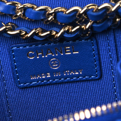 Chanel Lambskin Quilted Top Handle Mini Vanity Case With Chain Blue 4 of 7
