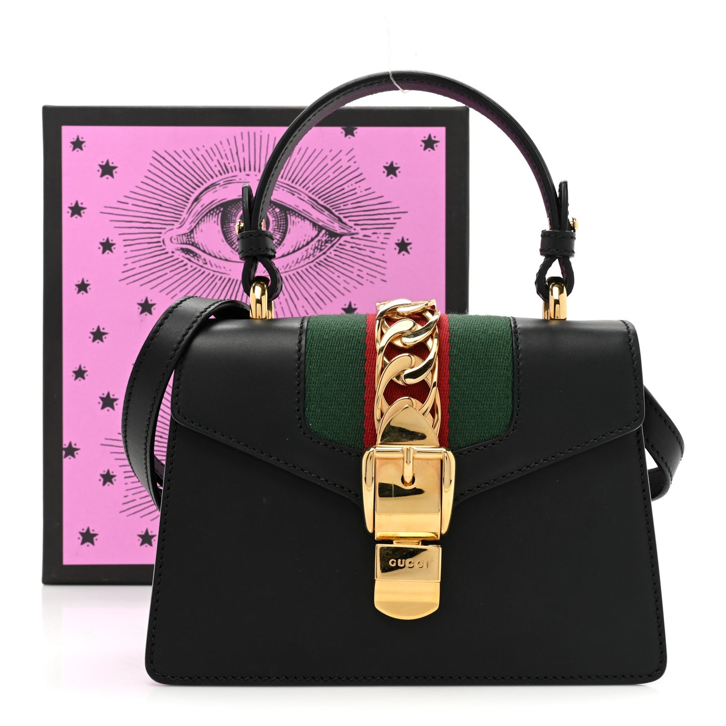 Calfskin Mini Sylvie Top Handle Bag Black