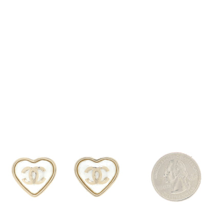 Chanel Pearl CC Heart Earrings Gold 2 of 6