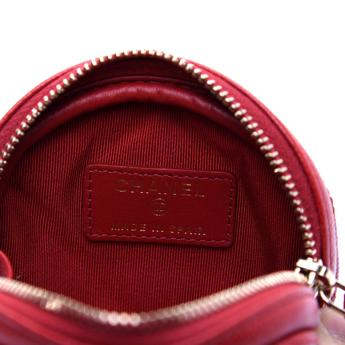 Caviar Quilted Zip Around Classic Coin Purse Dark Pink