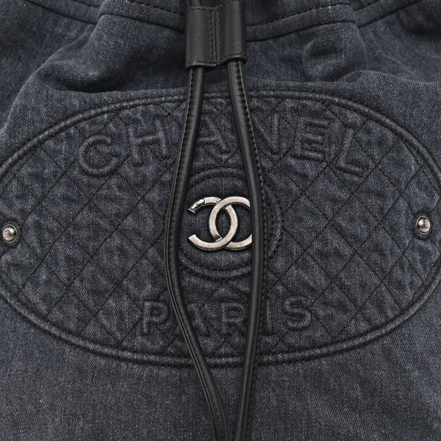 Chanel Denim Drawstring Backpack Blue 8 of 10