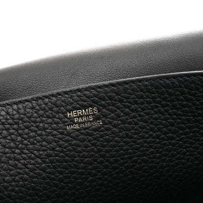 Hermes Taurillon Clemence Halzan 31 GM Black 6 of 10