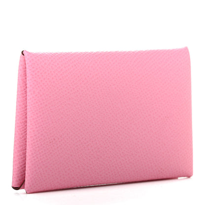 Hermes Epsom Calvi Card Case 5P Pink 3 of 7