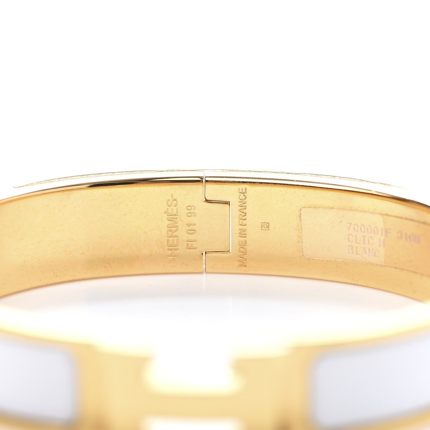 Enamel Narrow Clic Clac H Bracelet GM White