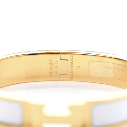 Hermes Enamel Narrow Clic Clac H Bracelet GM White 4 of 5