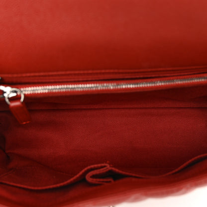 Chanel Caviar Quilted Medium Coco Handle Flap Dark Red 6 of 12