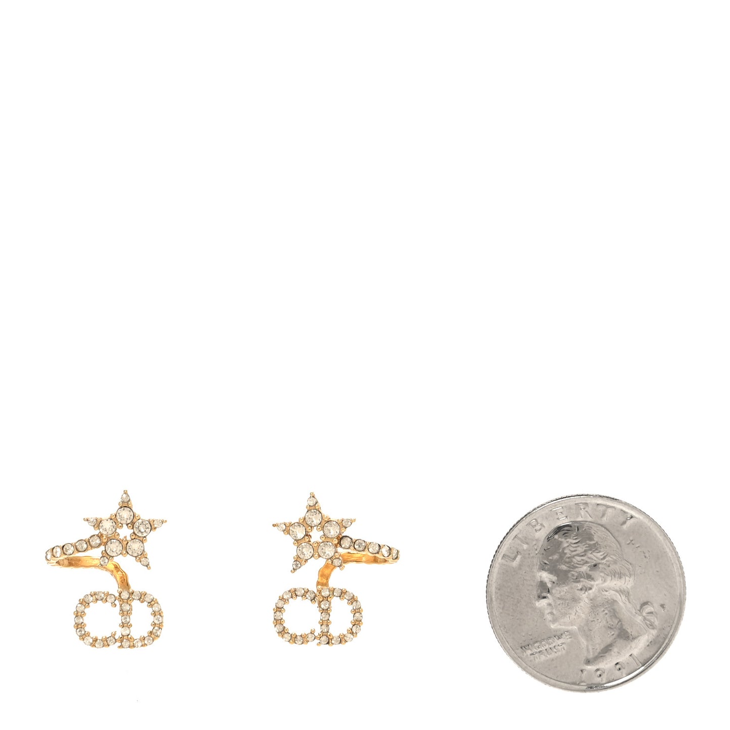 Crystal Clair D Lune Wrap Around Earrings Gold