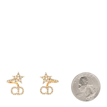 Christian Dior Crystal Clair D Lune Wrap Around Earrings Gold 2 of 4