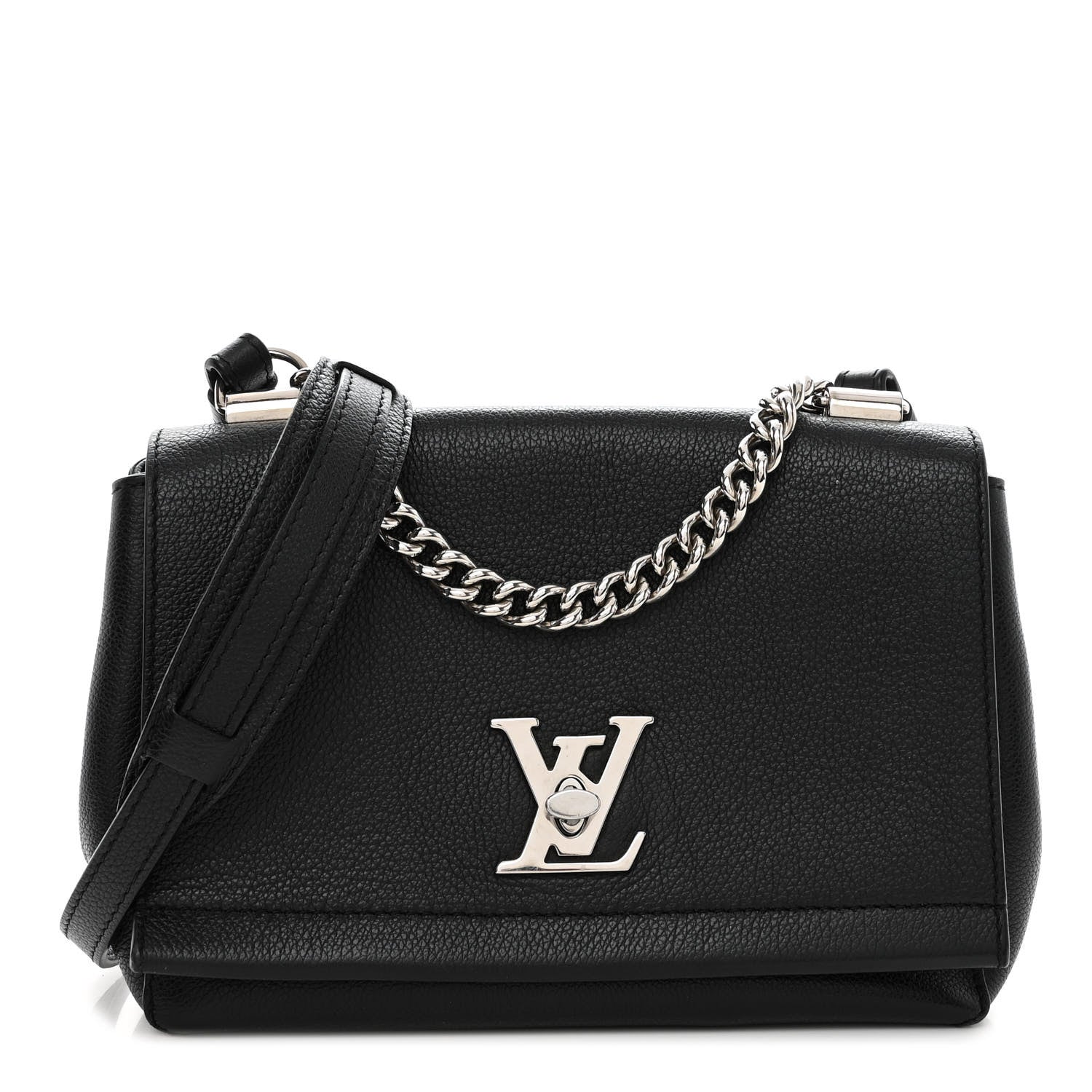 Louis Vuitton Calfskin Lockme II Chain Bag BB Black 1 of 10