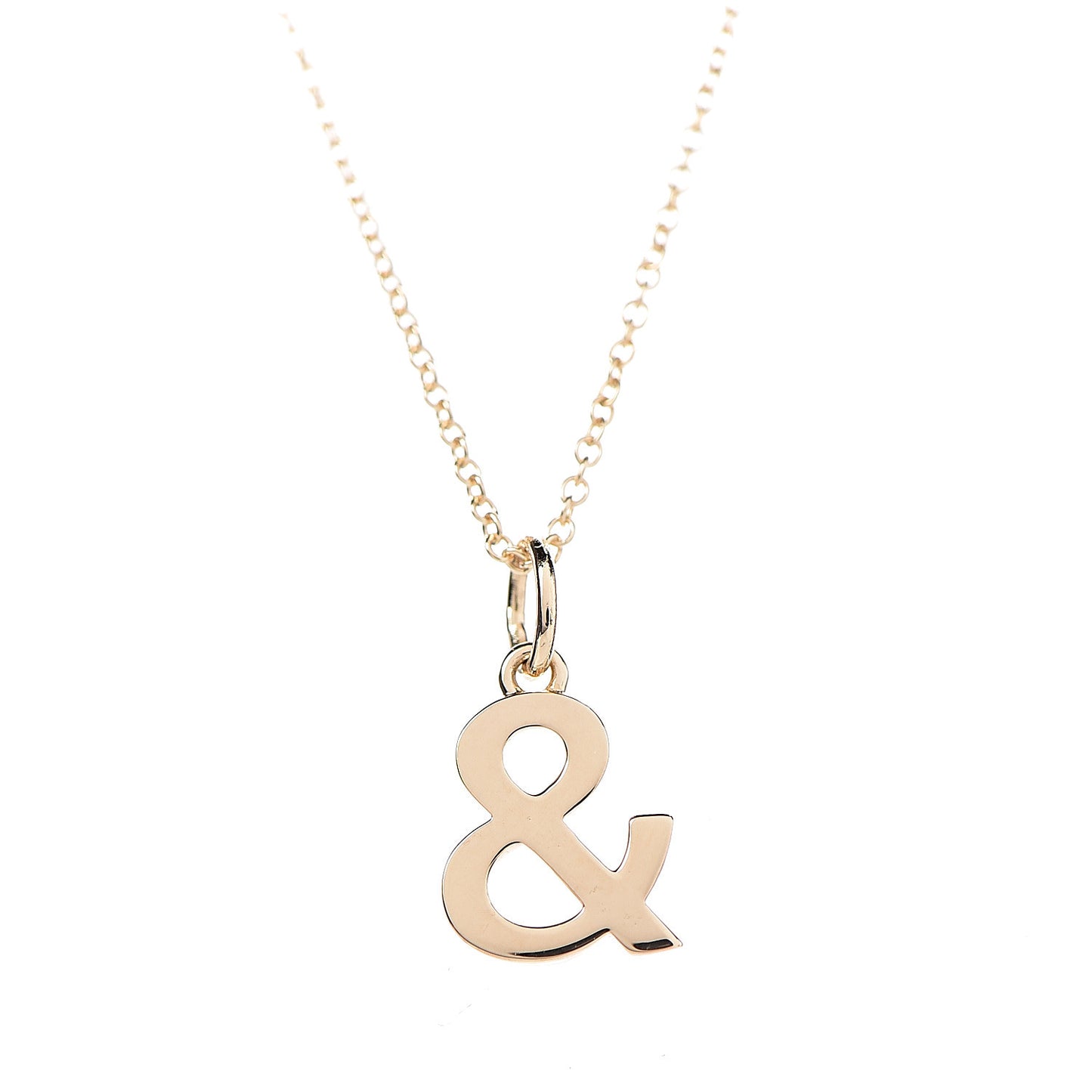 18K Yellow Gold Ampersand Pendant Necklace