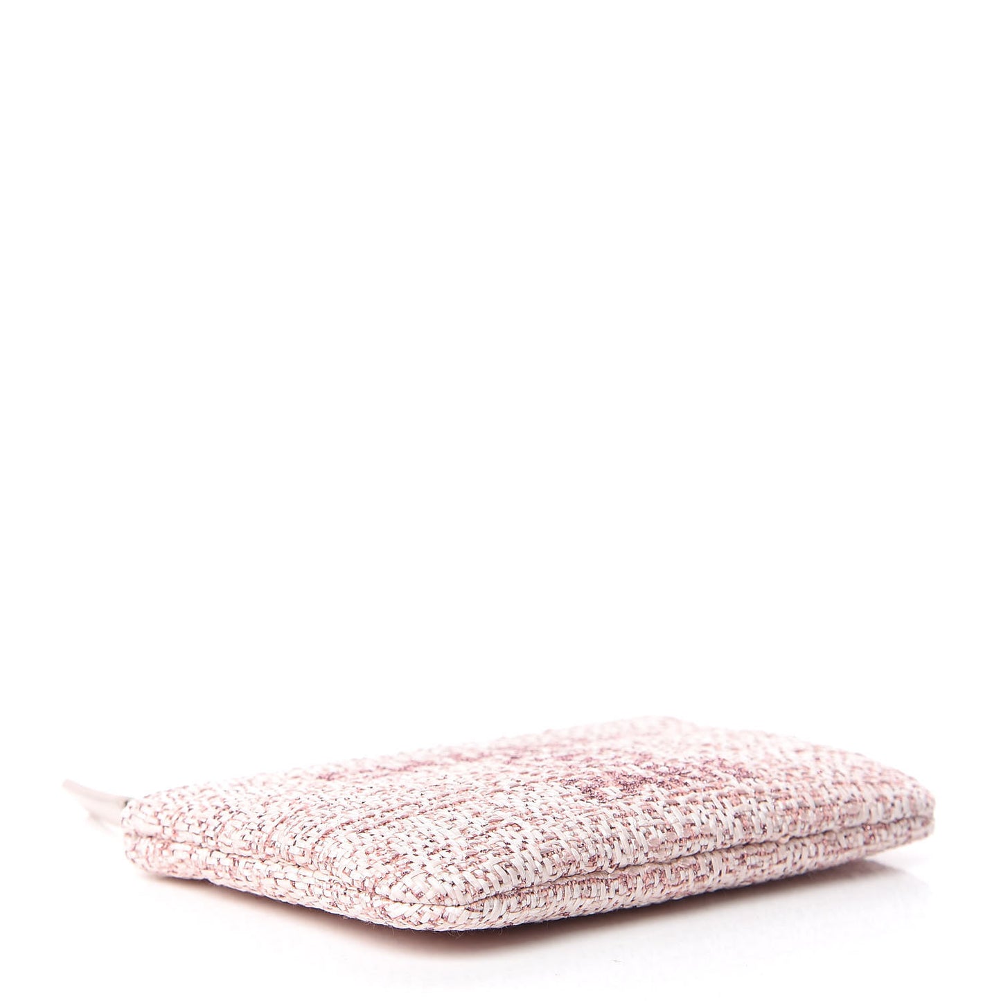 Woven Straw Raffia Deauville Cosmetic Pouch Pink