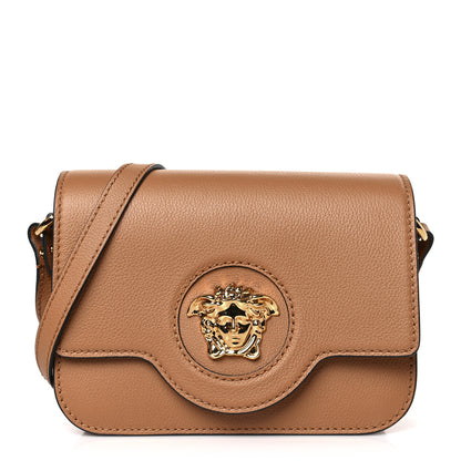 Versace Grained Calfskin La Medusa Flap Shoulder Bag Brown 1 of 8