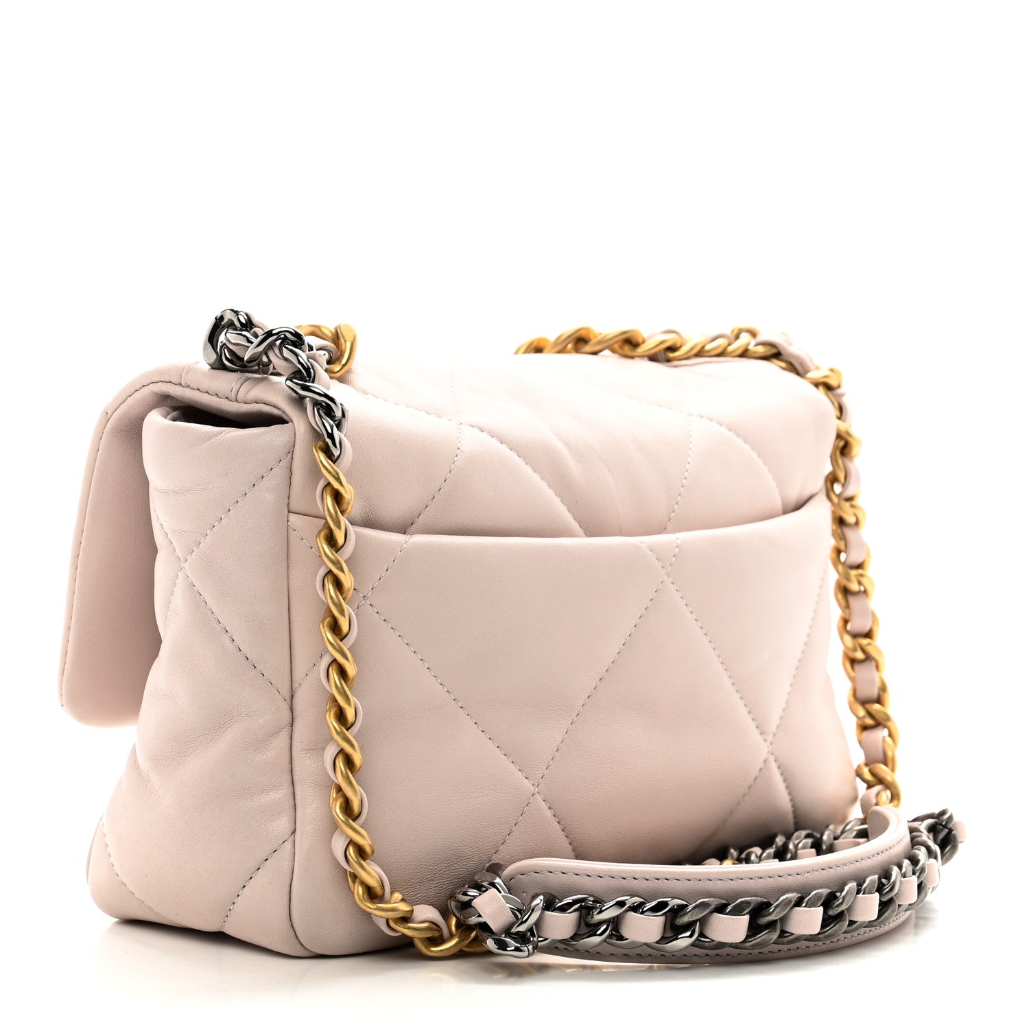 Chanel Lambskin Quilted Medium Chanel 19 Flap Light Pink 3 of 10