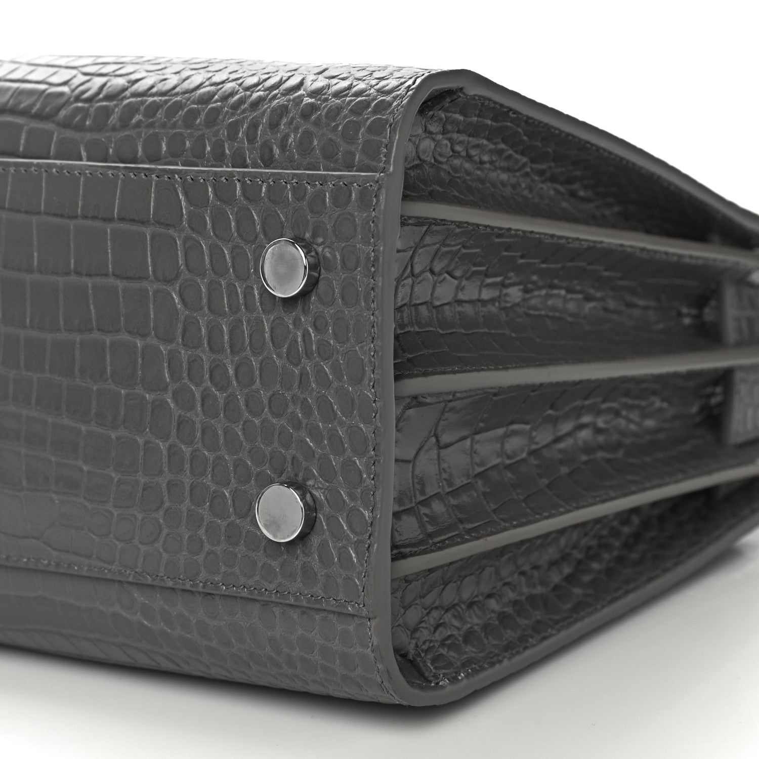 Saint Laurent Calfskin Crocodile Embossed Baby Sac De Jour Fog 9 of 9
