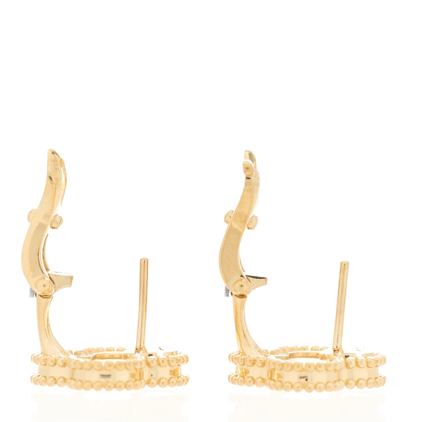 18K Yellow Gold Mother of Pearl Vintage Alhambra Earrings