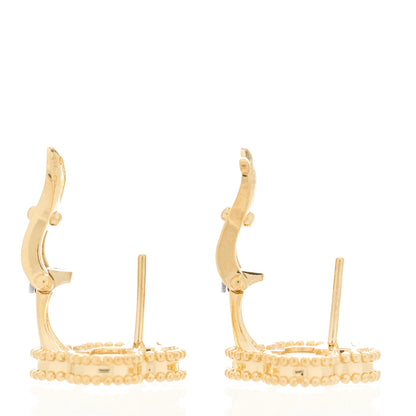 Van Cleef & Arpels 18K Yellow Gold Mother of Pearl Vintage Alhambra Earrings 3 of 5